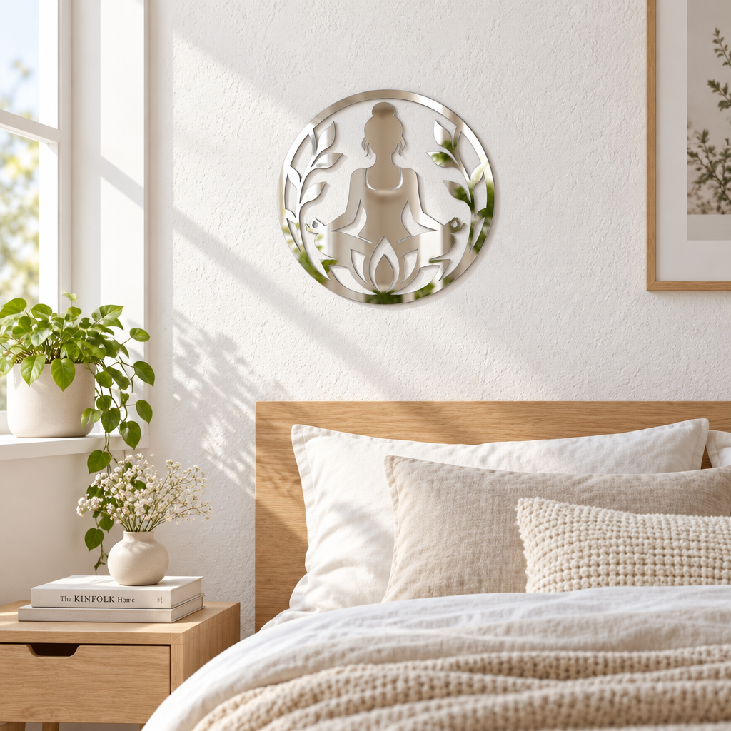 Decorațiune de perete din plexiglas oglindă argintiu Reflective Serenity – NOOT, 24 cm