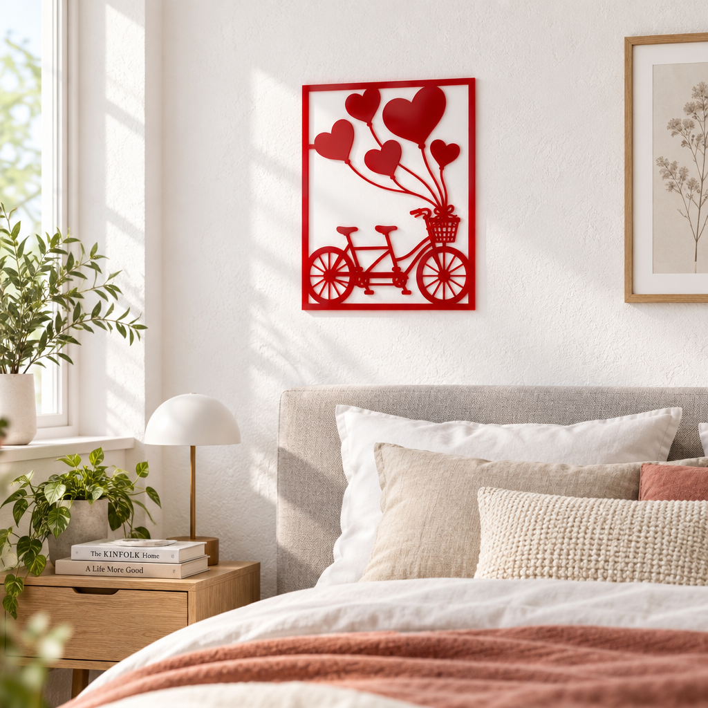 Tandemul Dragostei – Decorațiune de perete NOOT din plexiglas roșu, 24 x 32 cm