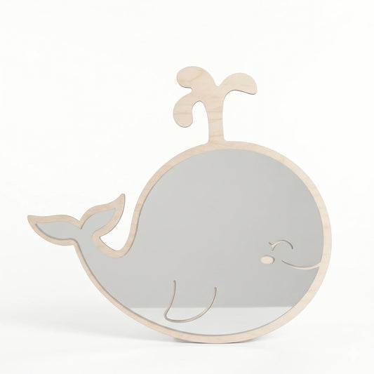 Oglindă Decorativă din Lemn pentru Camera Copilului | Dreamy Whale