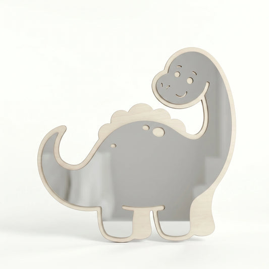 Oglindă Decorativă din Lemn pentru Camera Copilului | Friendly Dino