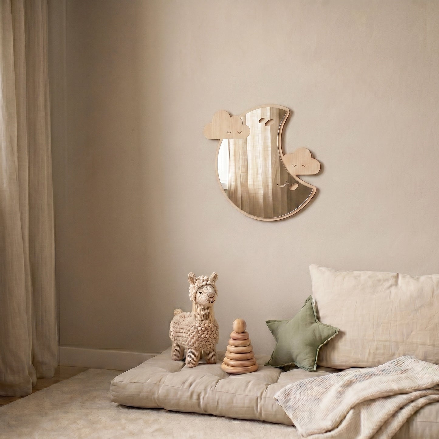 Oglindă Decorativă din Lemn pentru Camera Copilului | Over the Moon
