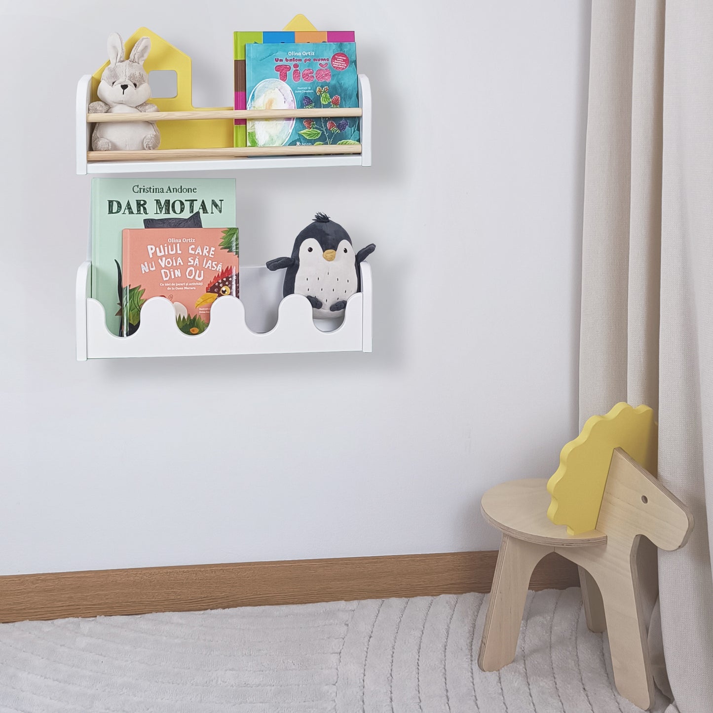 Set 2 rafturi perete Montessori NEST DUO