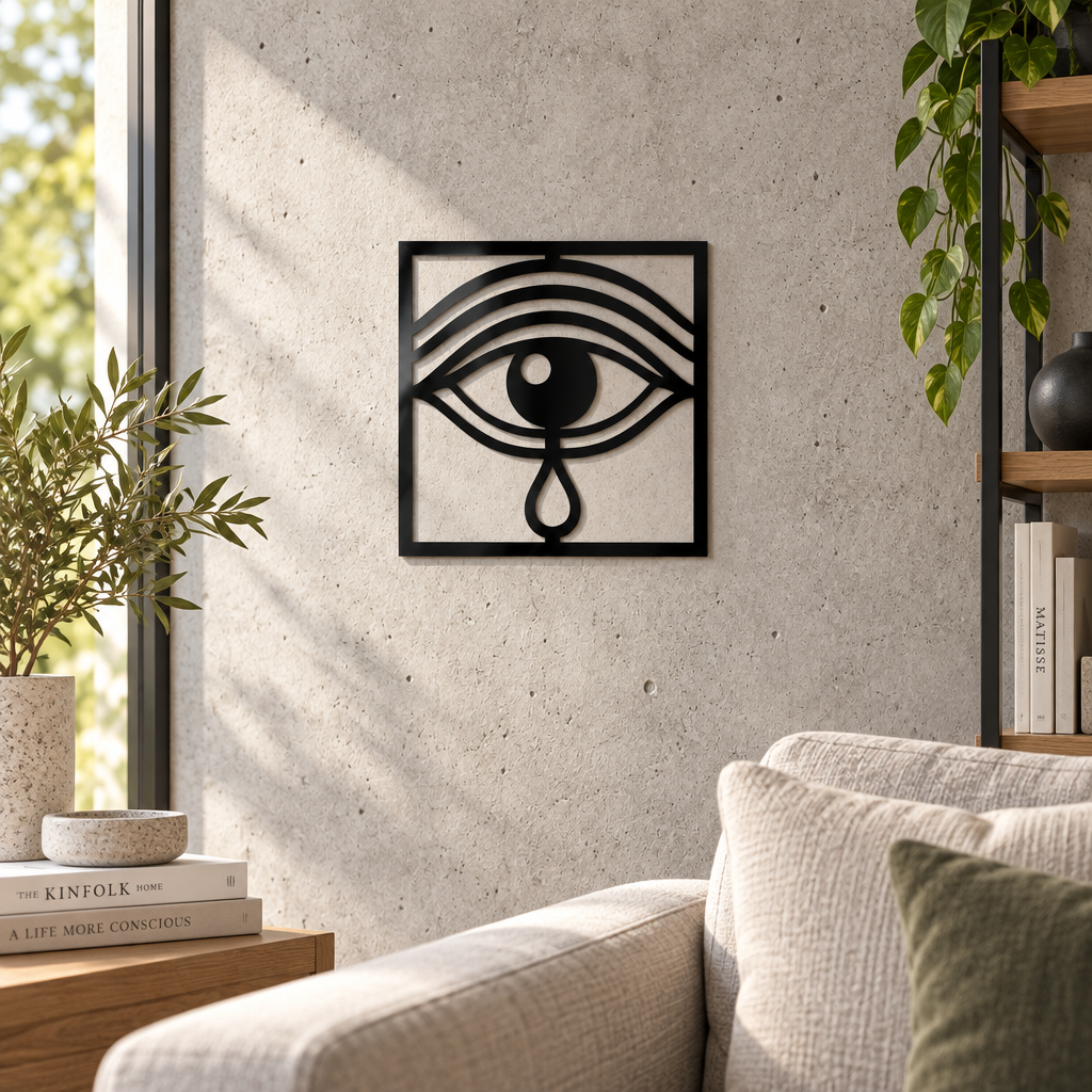 Lacrima Ochiului – Decorațiune de perete din plexiglas negru, 24 × 24 cm | NOOT