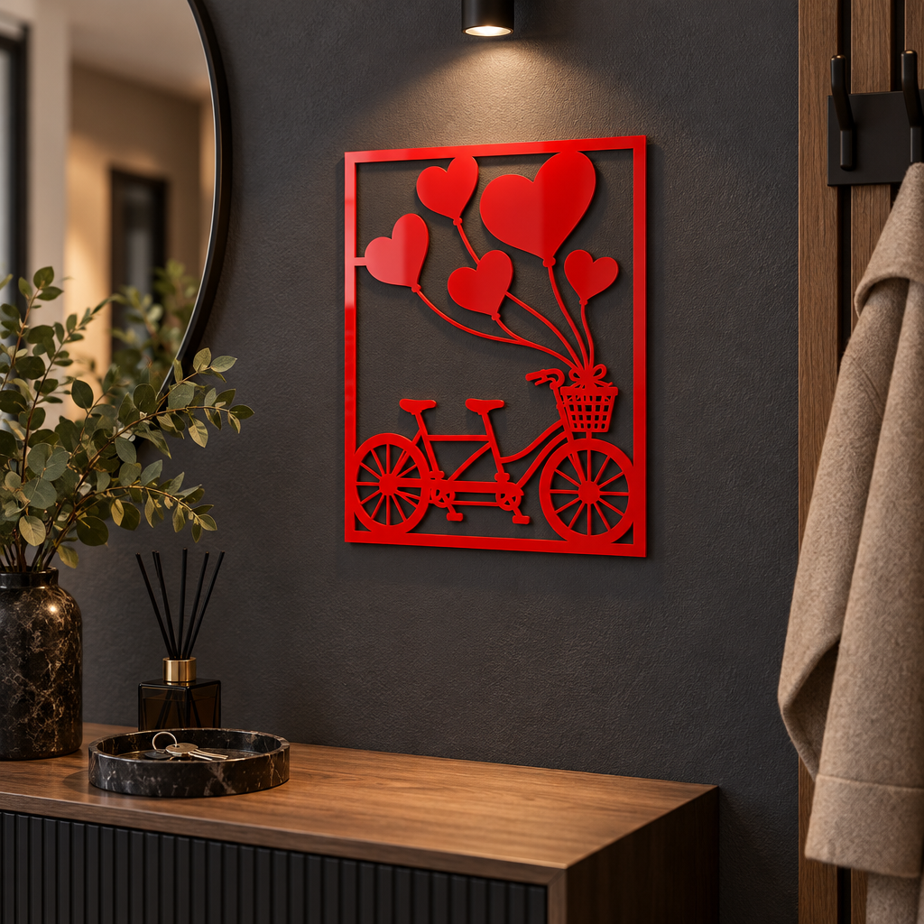Tandemul Dragostei – Decorațiune de perete NOOT din plexiglas roșu, 24 x 32 cm