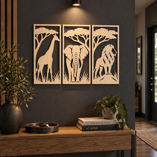 Safari Dreams – Set 3 decorațiuni de perete  40 x 19 cm | NOOT