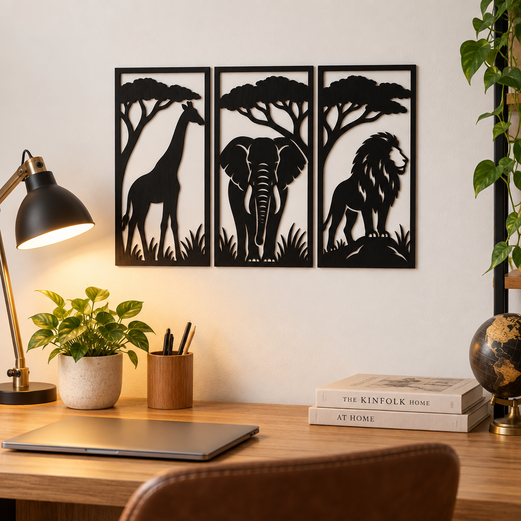 Safari Dreams – Set 3 decorațiuni de perete  40 x 19 cm | NOOT