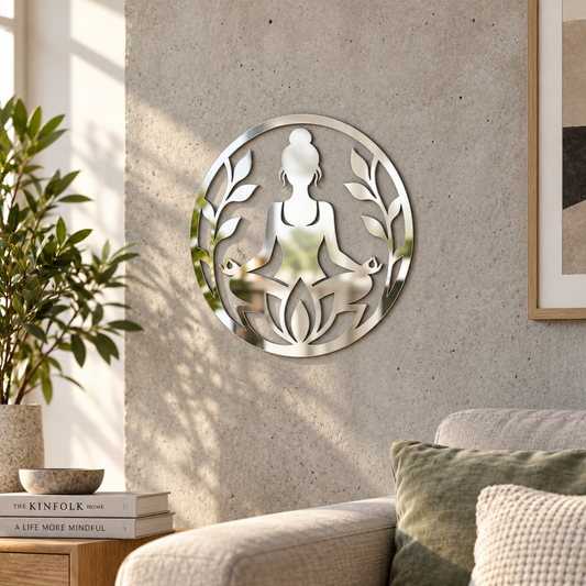 Decorațiune de perete din plexiglas oglindă argintiu Reflective Serenity – NOOT, 24 cm