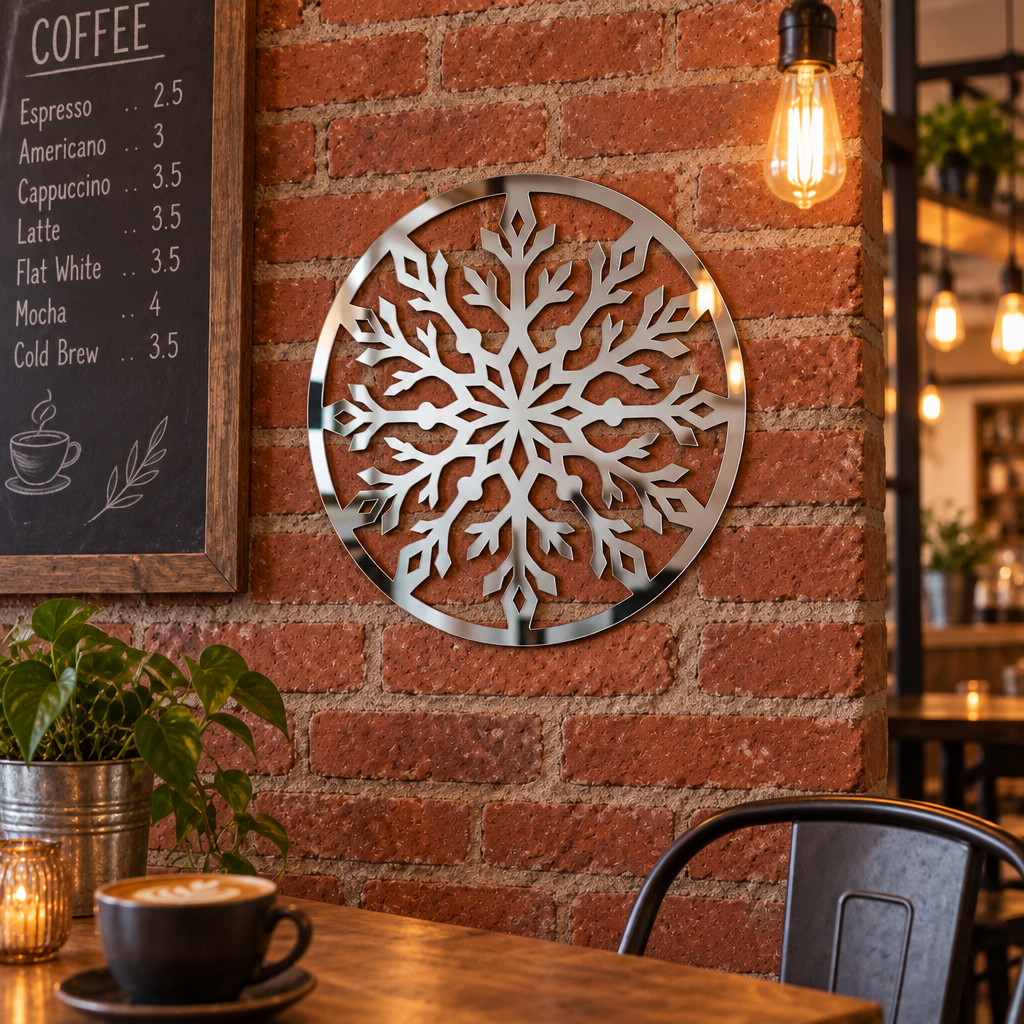 Fulgul Oglindit – Decorațiune de perete din plexiglas oglindă argintiu, Ø 24 cm | NOOT