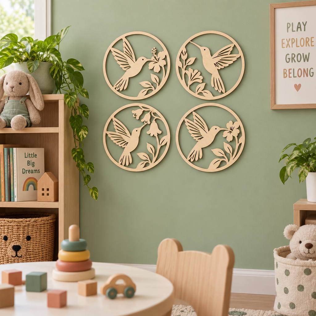 Set 4 decorațiuni de perete Colibri Flight Harmony - Ø 20 cm | NOOT