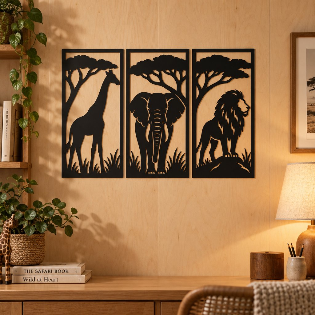 Safari Dreams – Set 3 decorațiuni de perete  40 x 19 cm | NOOT