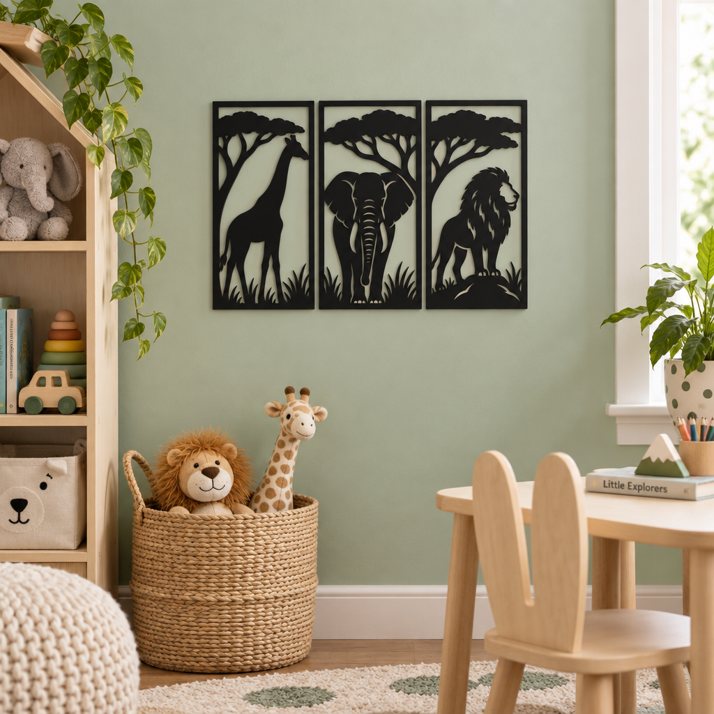 Safari Dreams – Set 3 decorațiuni de perete  40 x 19 cm | NOOT