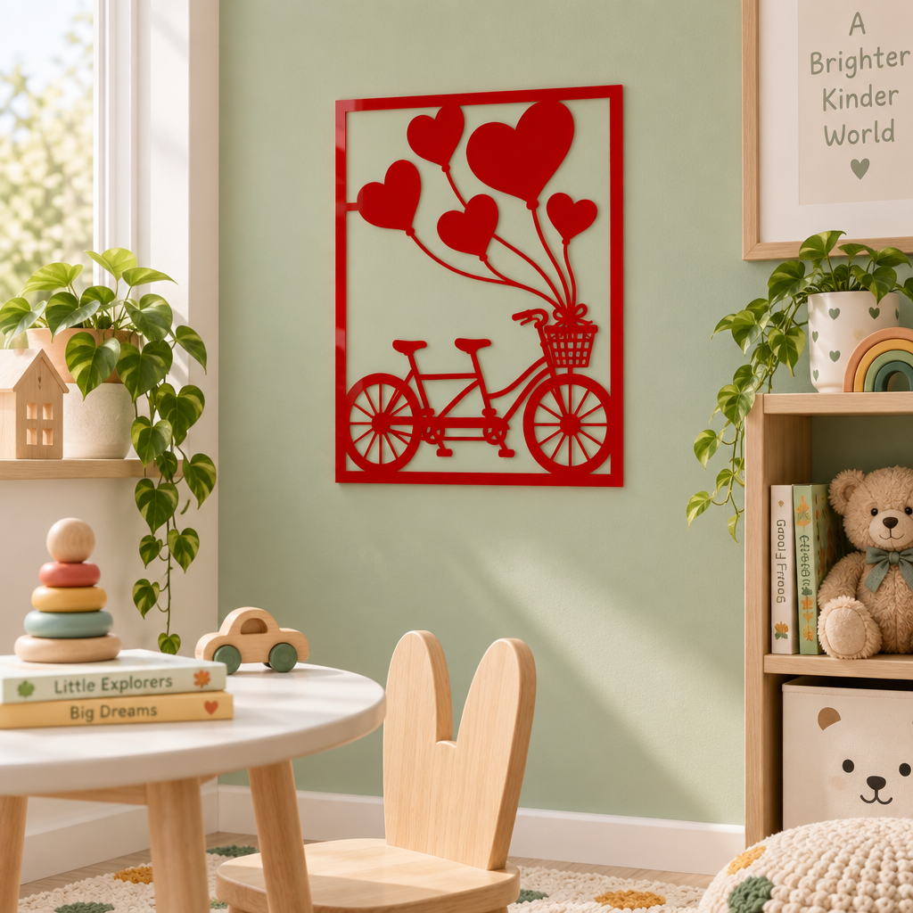 Tandemul Dragostei – Decorațiune de perete NOOT din plexiglas roșu, 24 x 32 cm