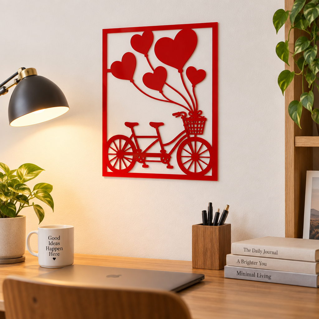 Tandemul Dragostei – Decorațiune de perete NOOT din plexiglas roșu, 24 x 32 cm